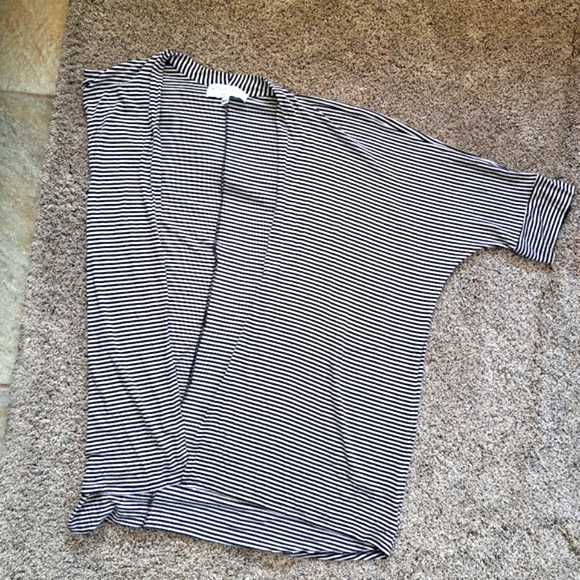 Allison Izu Loren Kimono Top, black/white stripe, size M/L - Picture 5 of 15